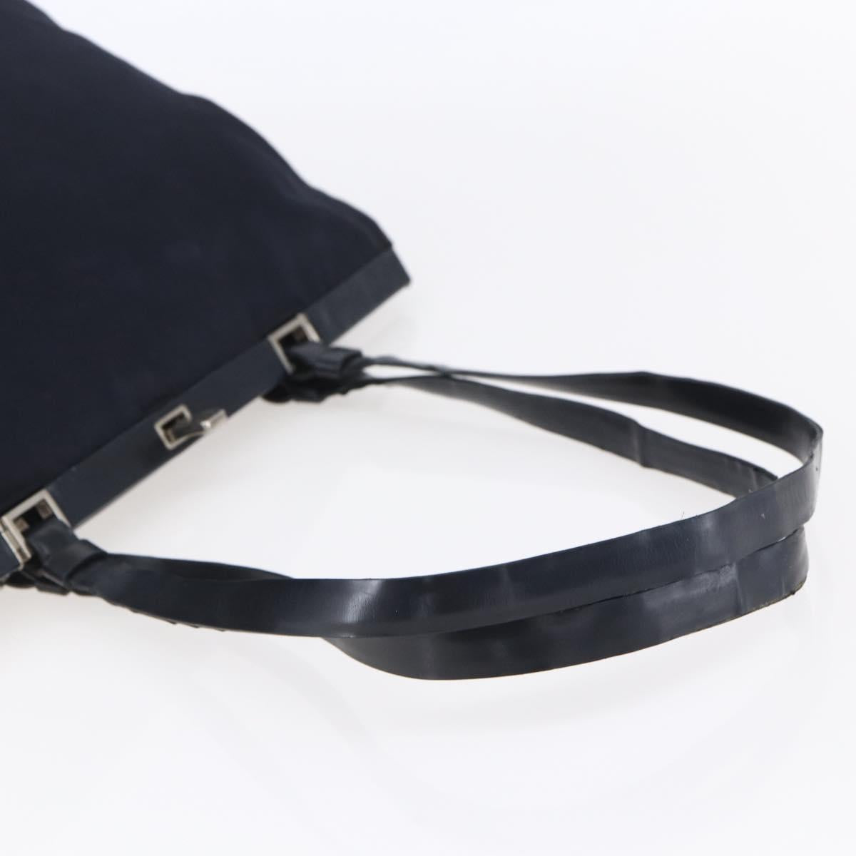 PRADA Tote Bag Nylon Navy Silver