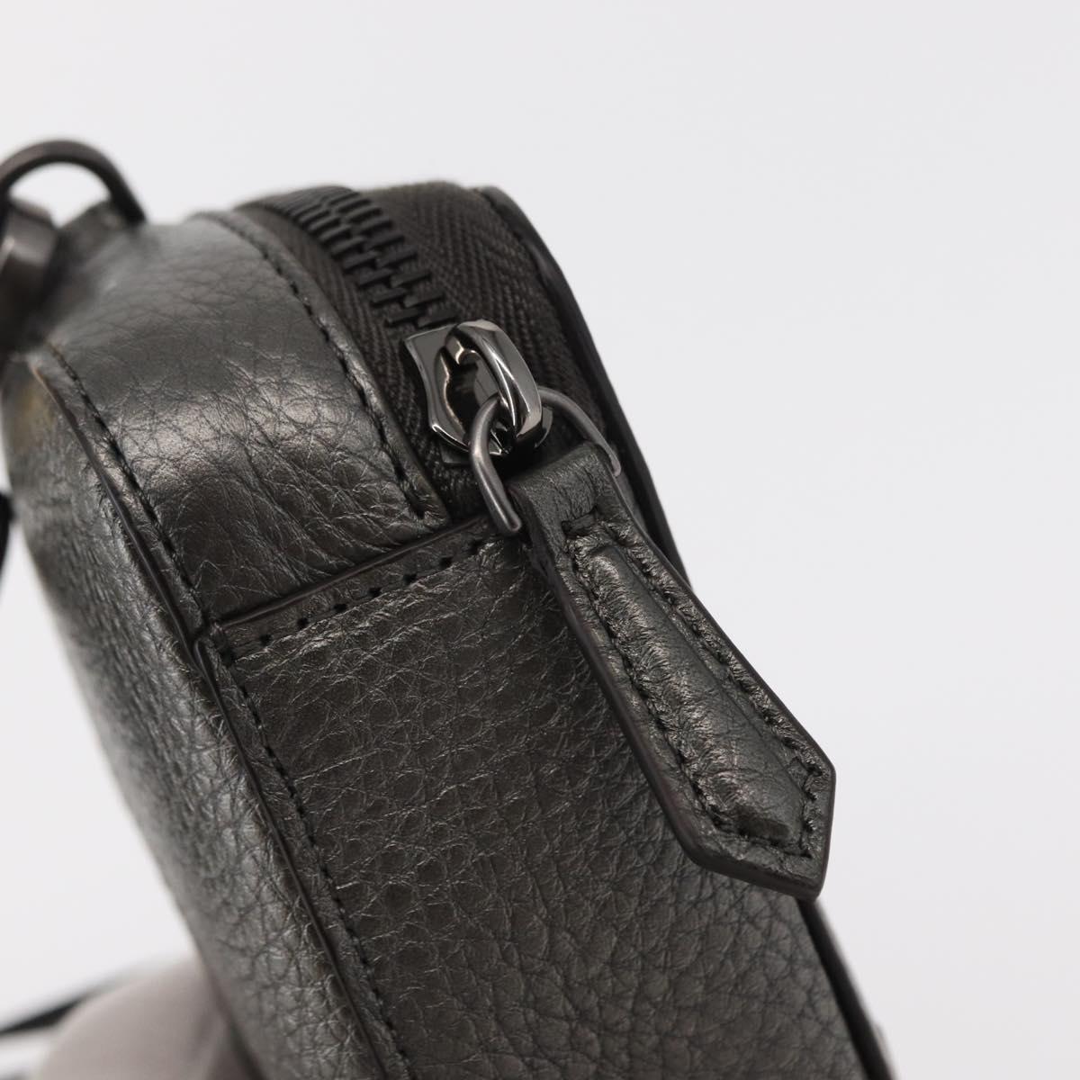 FENDI Shoulder Bag Leather Silver