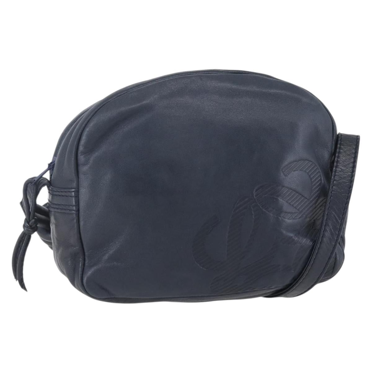 LOEWE Anagram Shoulder Bag Leather Navy
