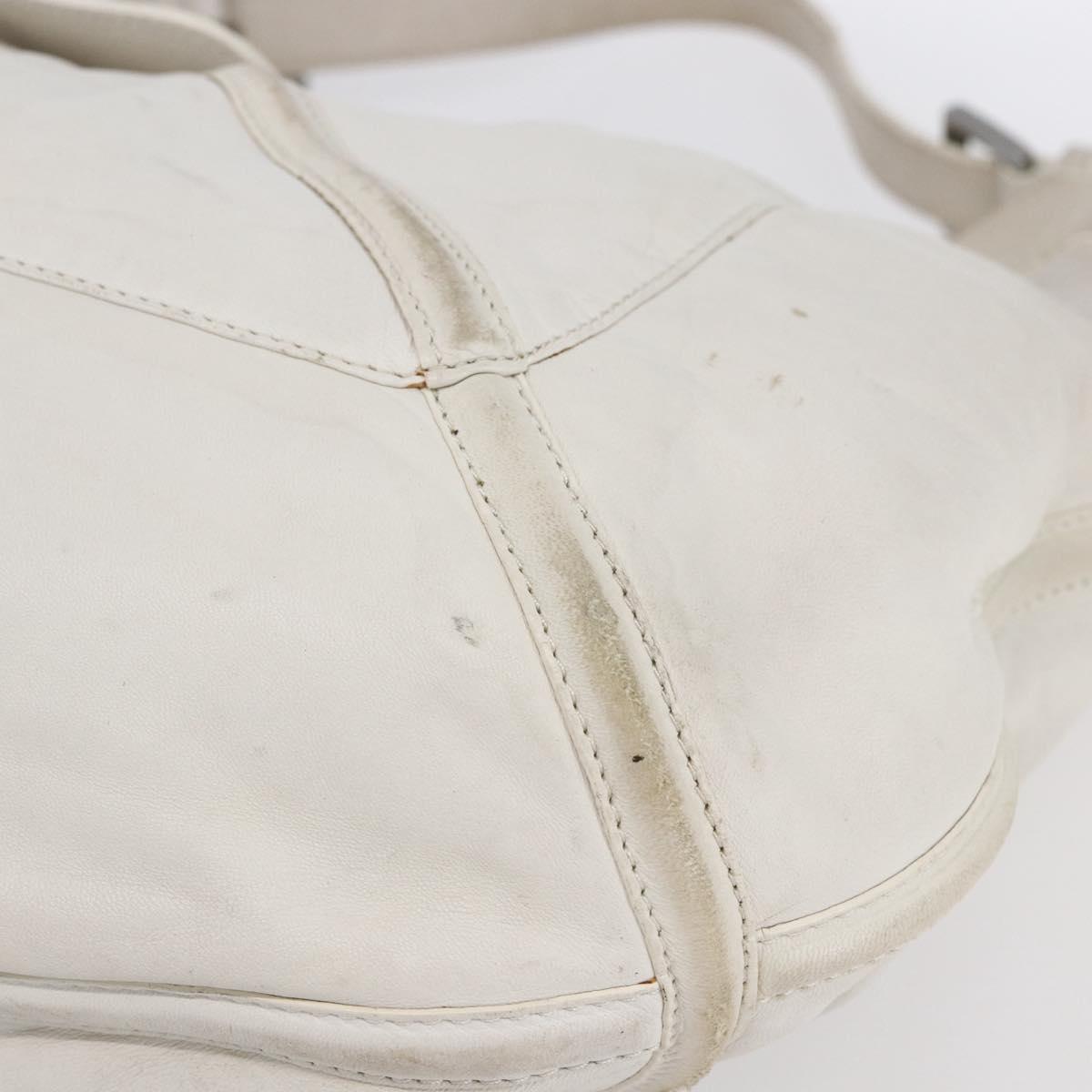 LOEWE Anagram Shoulder Bag Leather White Silver