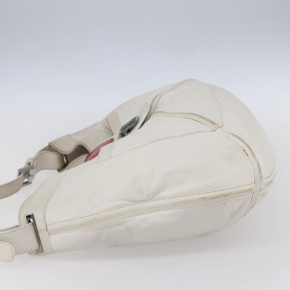 LOEWE Anagram Shoulder Bag Leather White Silver
