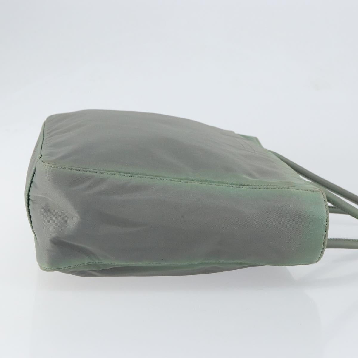PRADA Tote Bag Nylon Khaki Silver