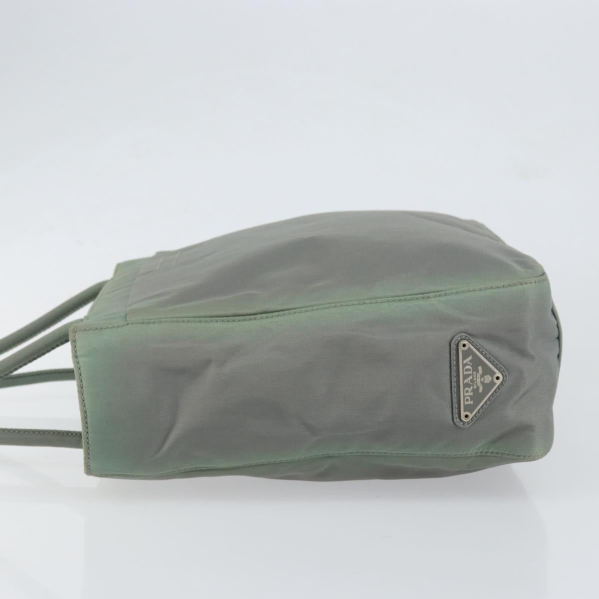 PRADA Tote Bag Nylon Khaki Silver