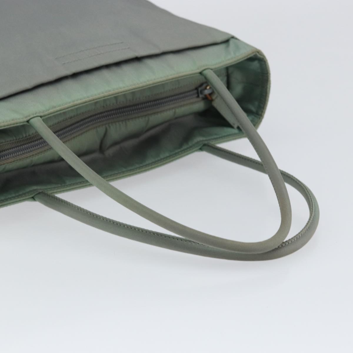 PRADA Tote Bag Nylon Khaki Silver