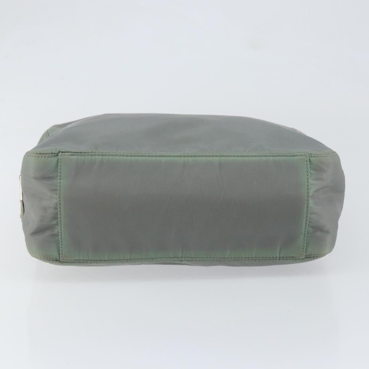 PRADA Tote Bag Nylon Khaki Silver