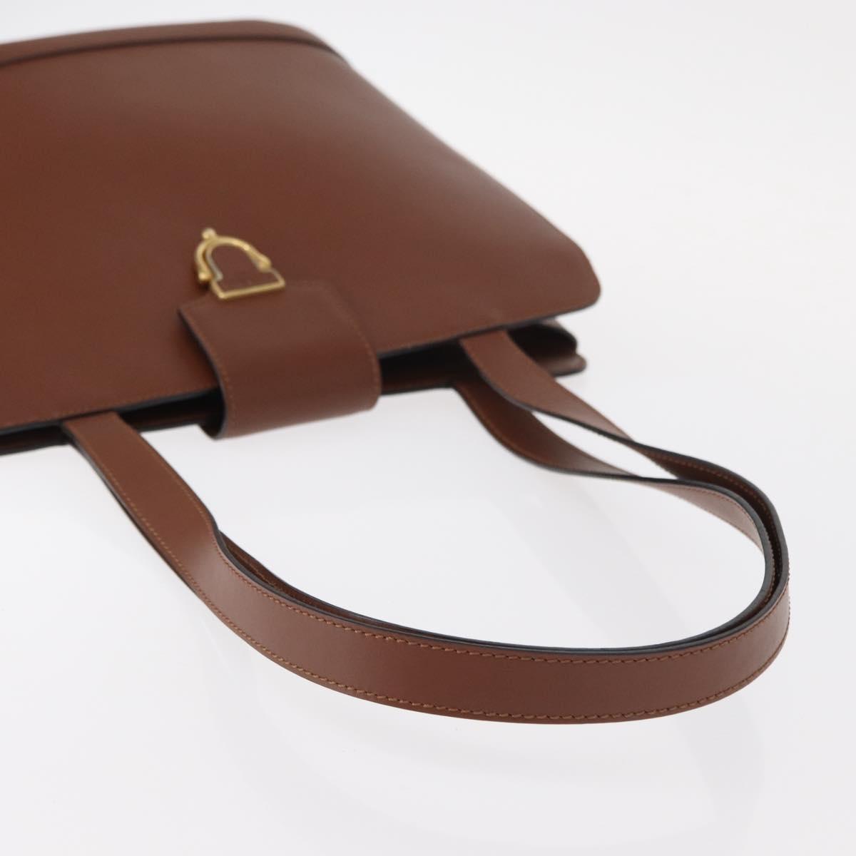 CELINE Shoulder Bag Leather Brown Gold