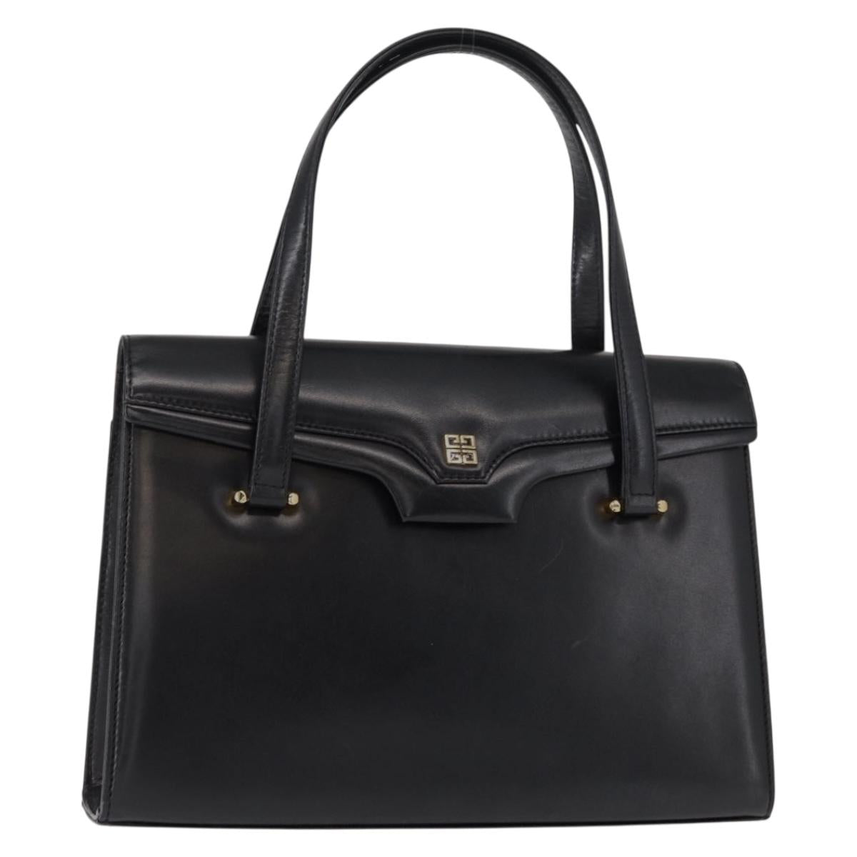 GIVENCHY Hand Bag Leather Black Gold