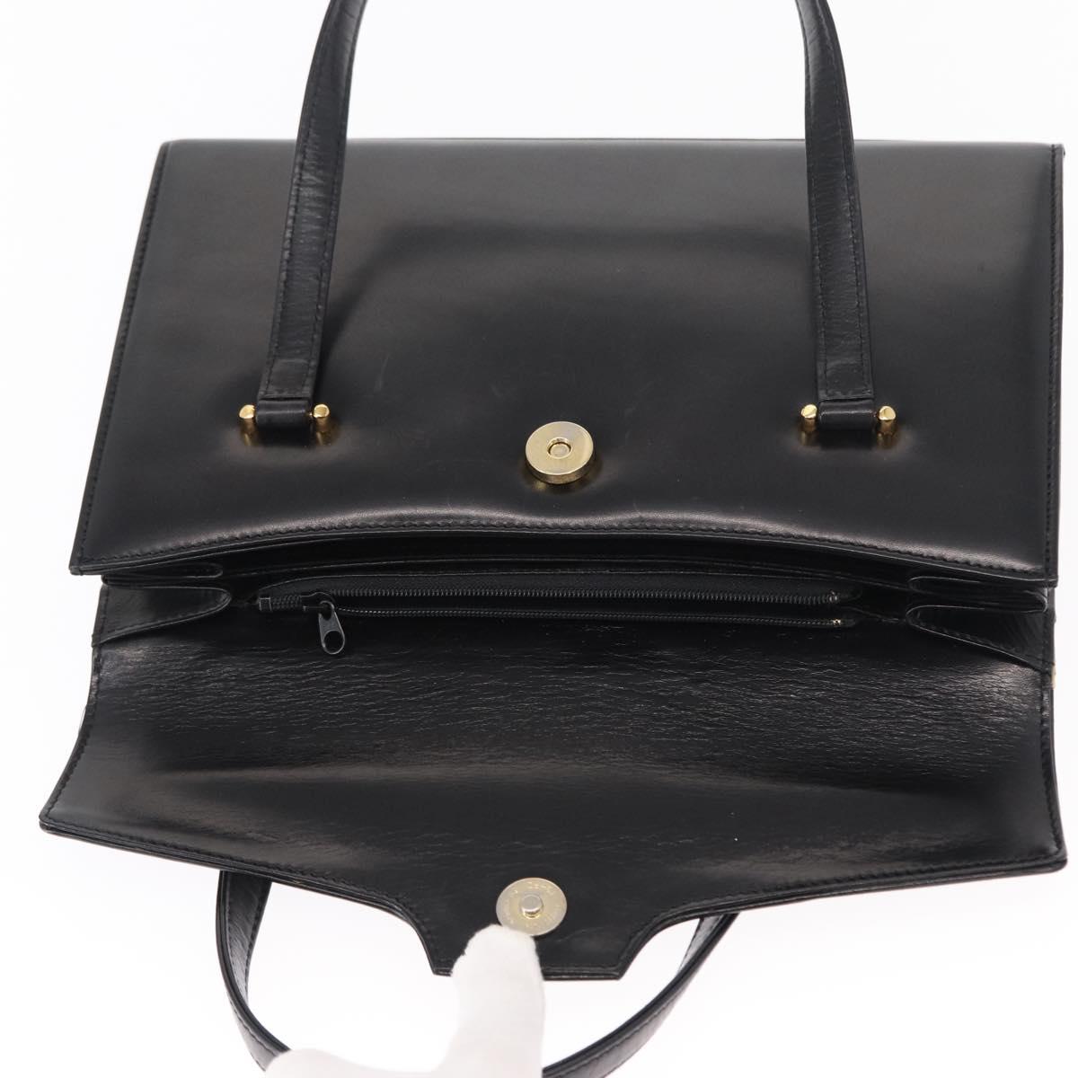 GIVENCHY Hand Bag Leather Black Gold