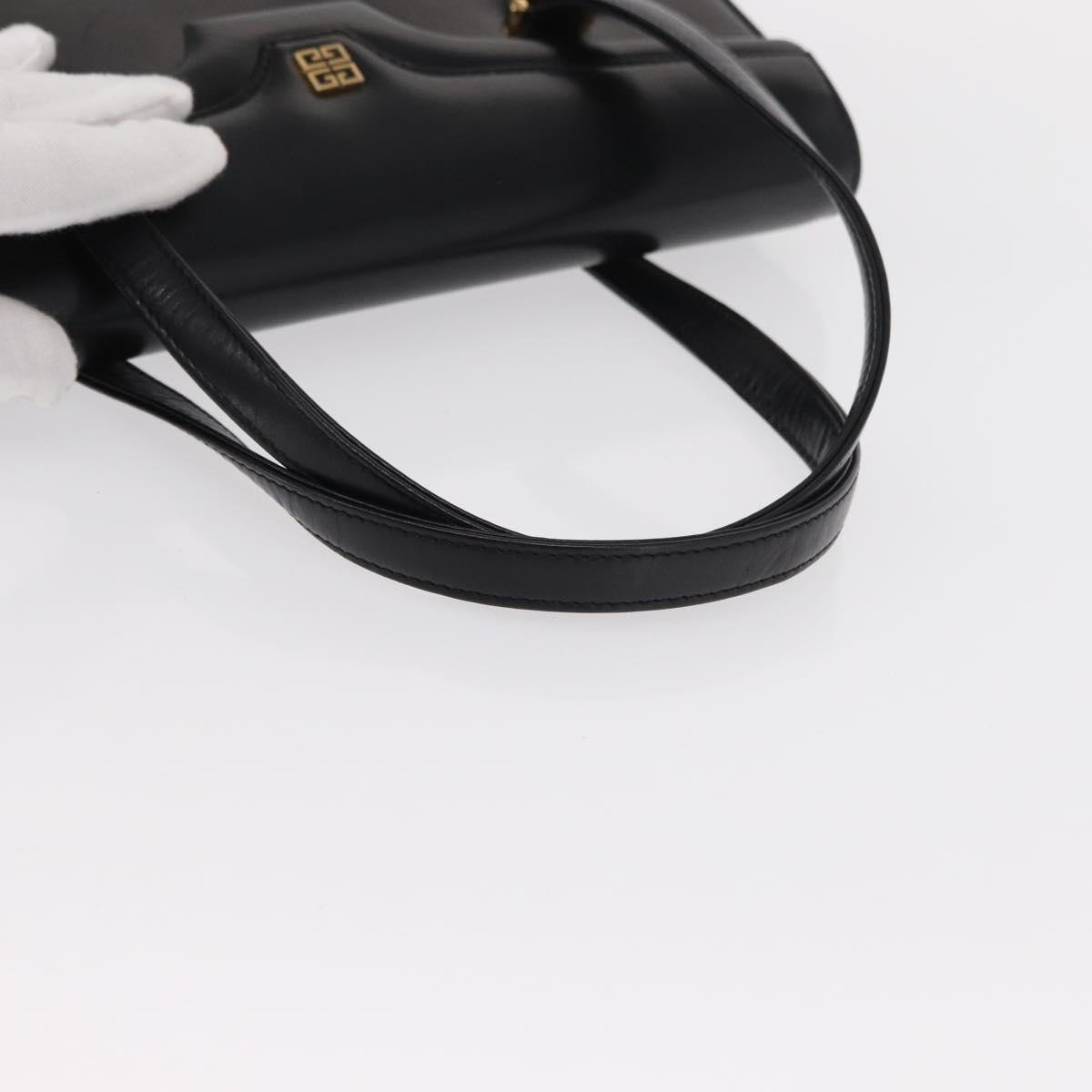 GIVENCHY Hand Bag Leather Black Gold
