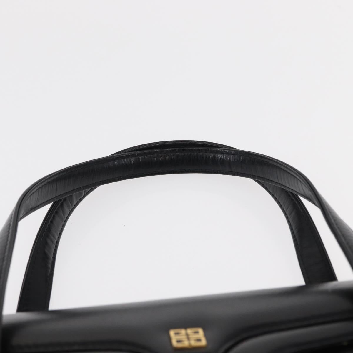 GIVENCHY Hand Bag Leather Black Gold