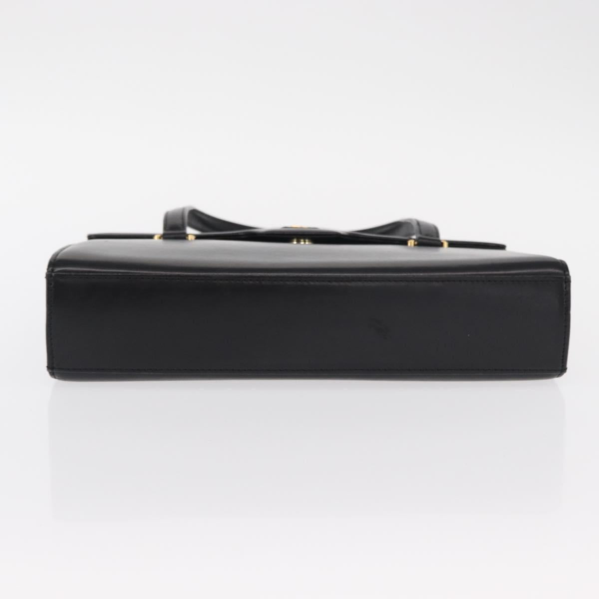 GIVENCHY Hand Bag Leather Black Gold