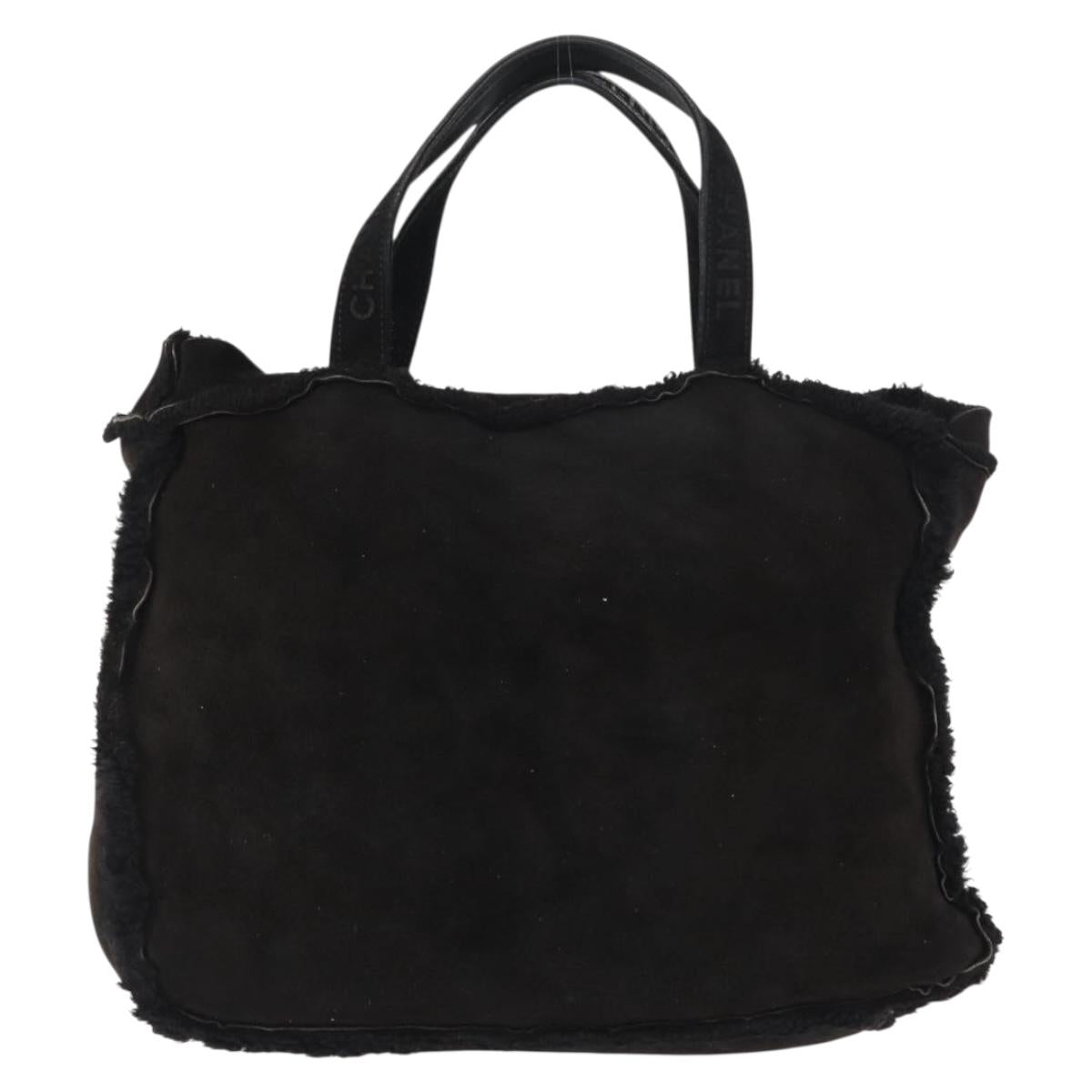 CHANEL Tote Bag Mouton Black CC