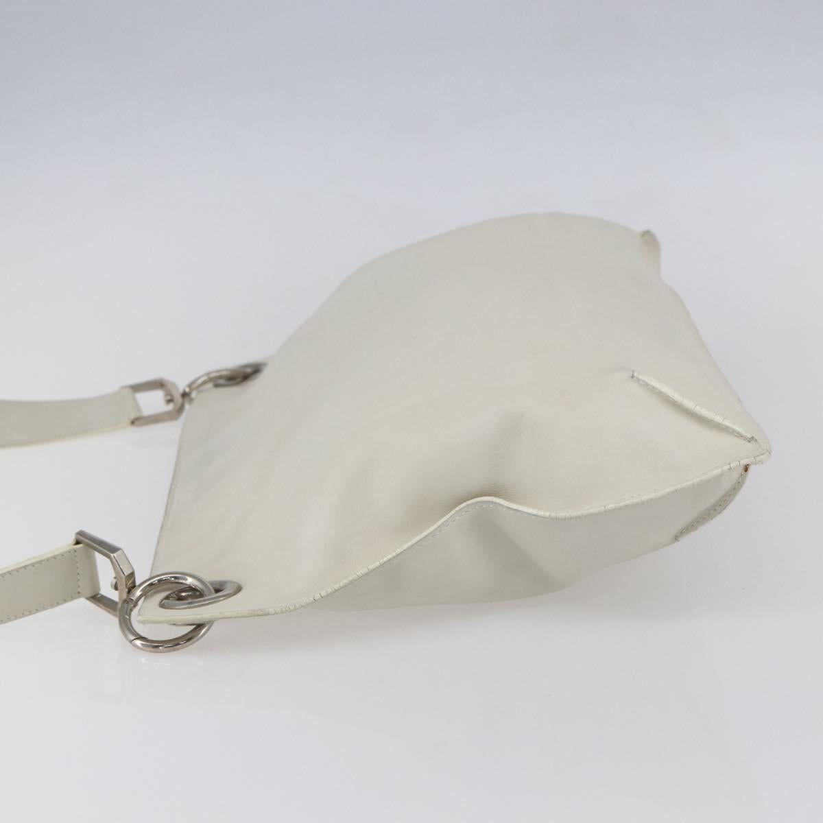 LOEWE Shoulder Bag Leather White Silver