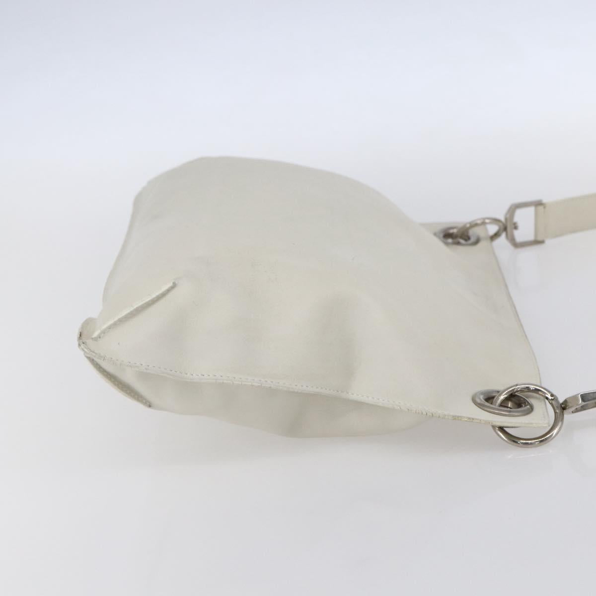 LOEWE Shoulder Bag Leather White Silver