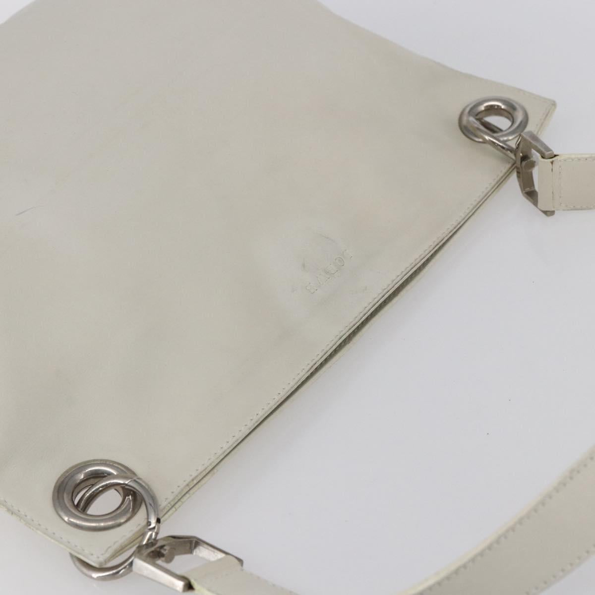LOEWE Shoulder Bag Leather White Silver