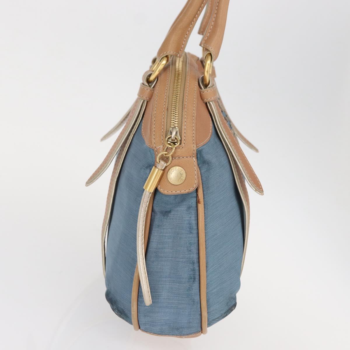 LOEWE Anagram Hand Bag Nylon Blue Gold