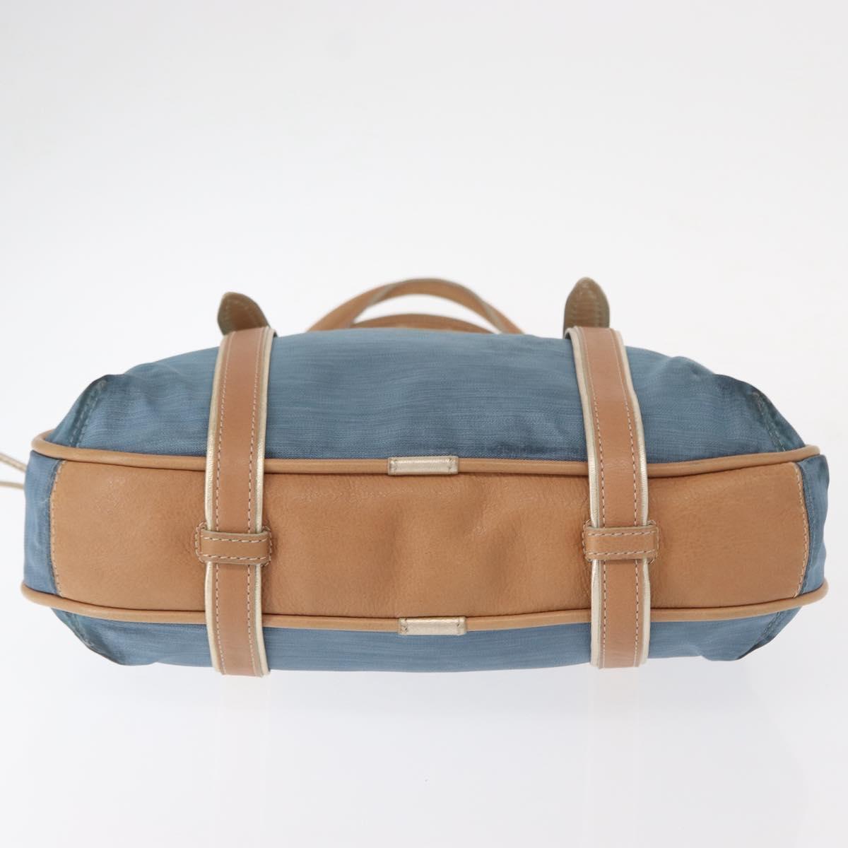 LOEWE Anagram Hand Bag Nylon Blue Gold