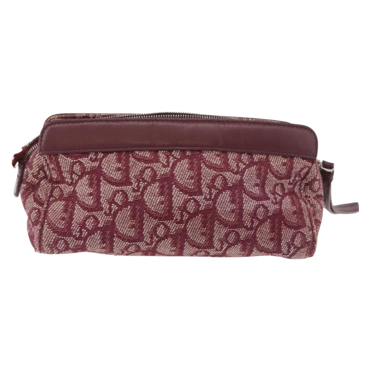 Christian Dior Trotter Canvas Pouch Red Silver