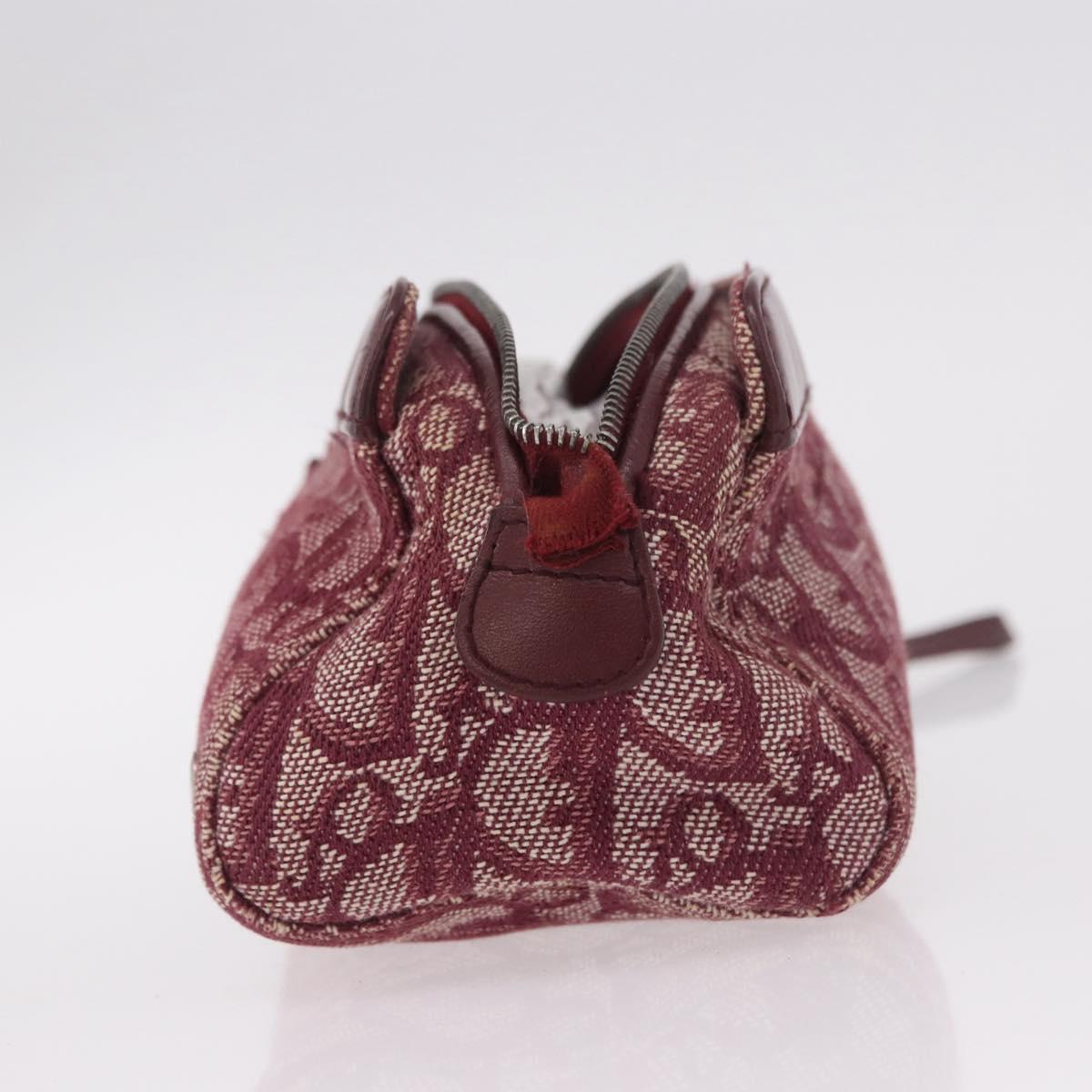 Christian Dior Trotter Canvas Pouch Red Silver