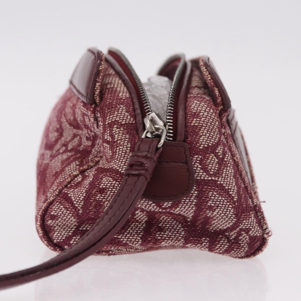 Christian Dior Trotter Canvas Pouch Red Silver
