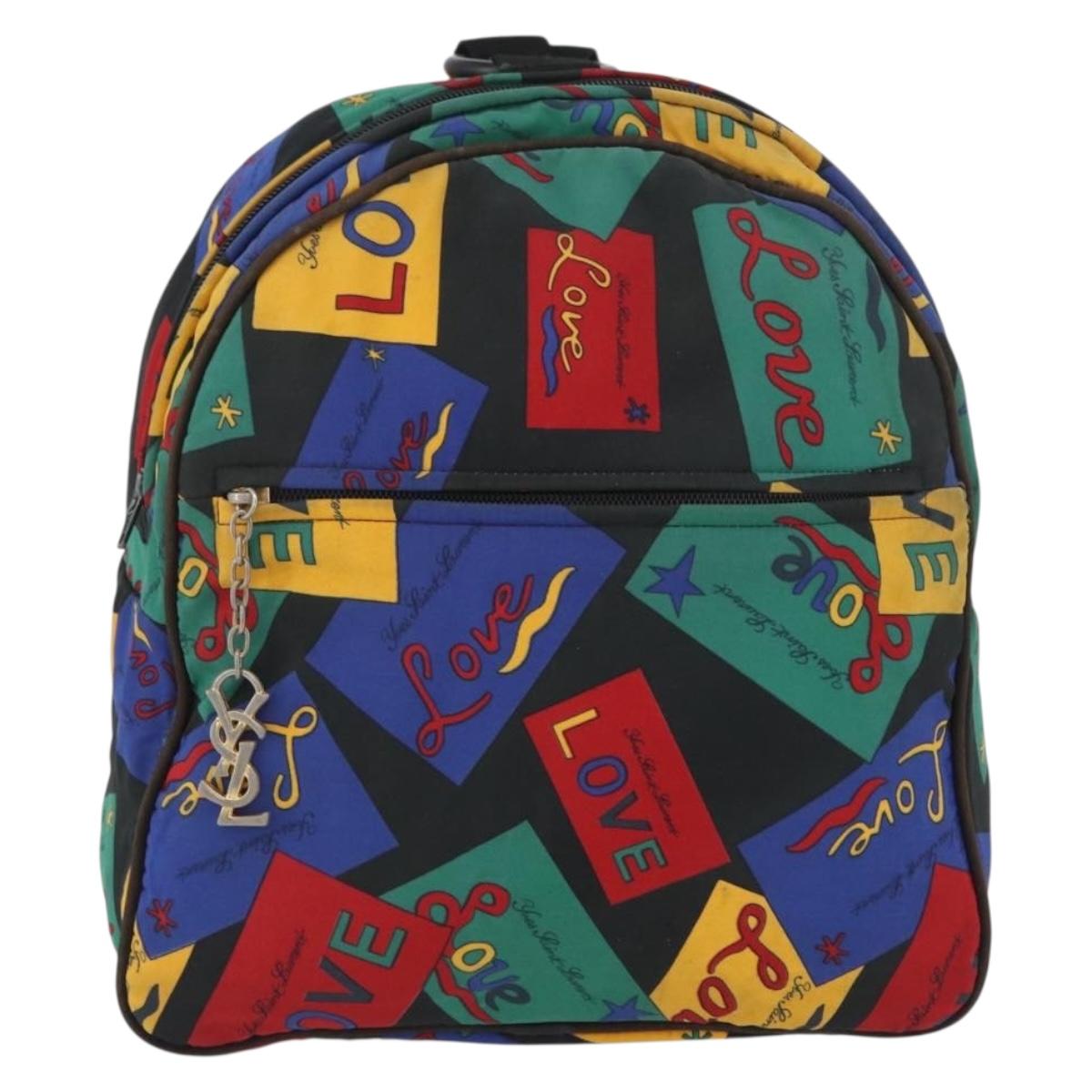 SAINT LAURENT Backpack Nylon Multicolor Gold
