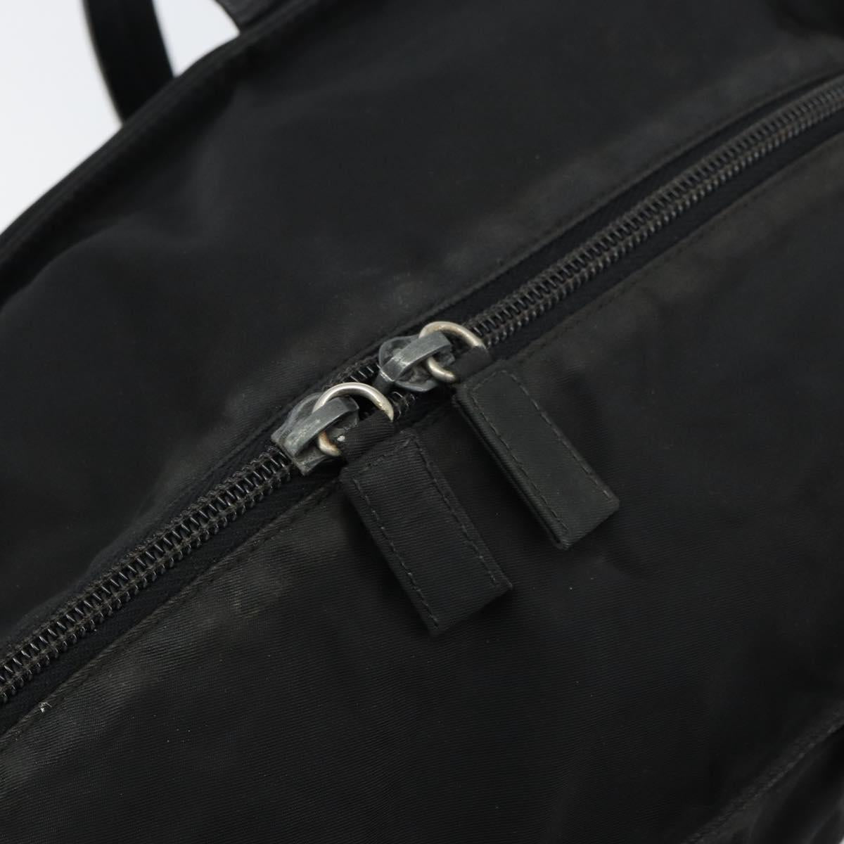 PRADA Tote Bag Nylon Black Silver