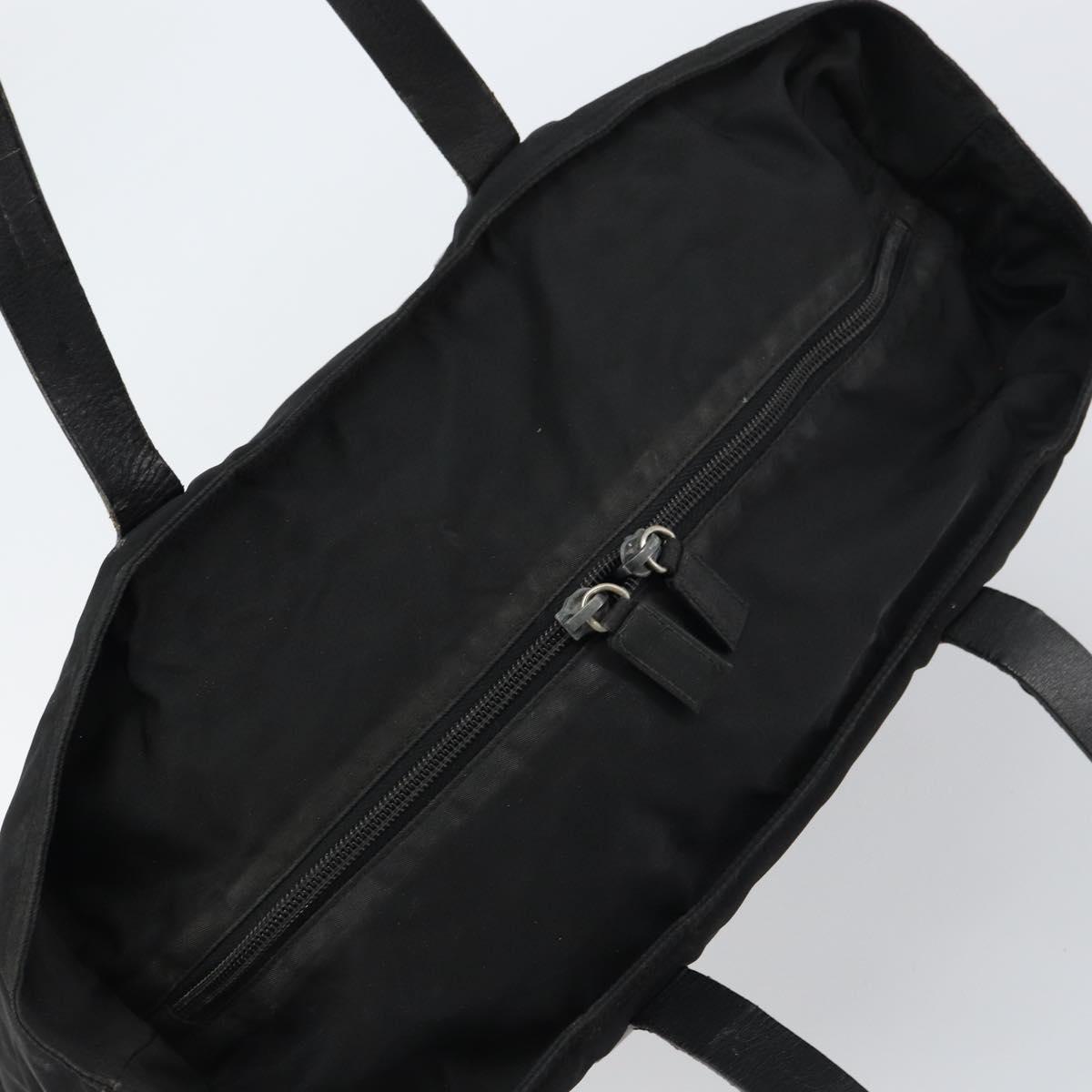 PRADA Tote Bag Nylon Black Silver