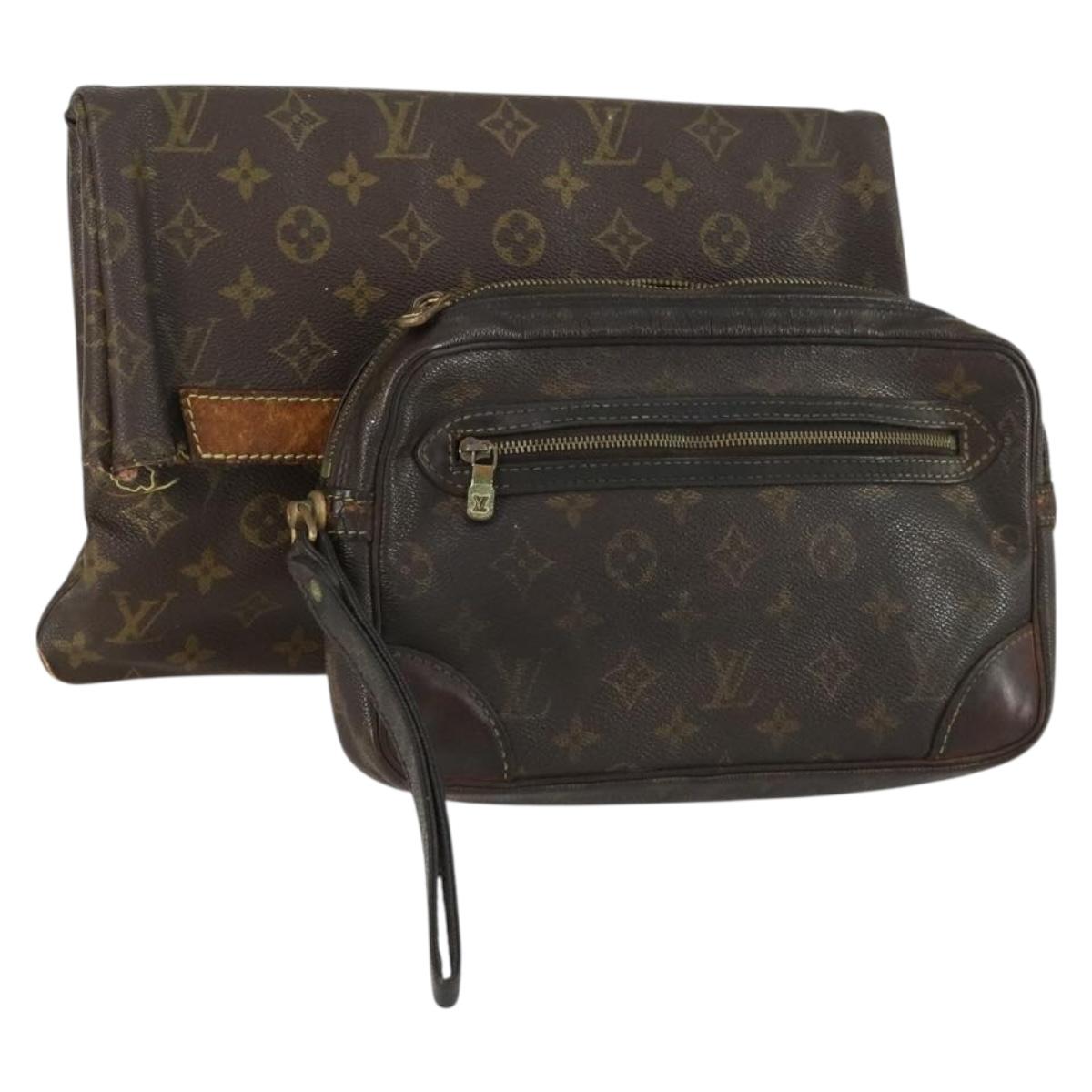 Louis Vuitton Monogram Clutch Bag 2 Set LV