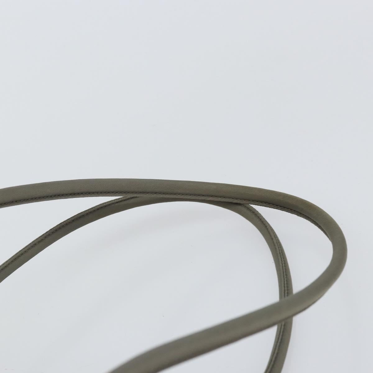 PRADA Tote Bag Nylon Khaki Silver