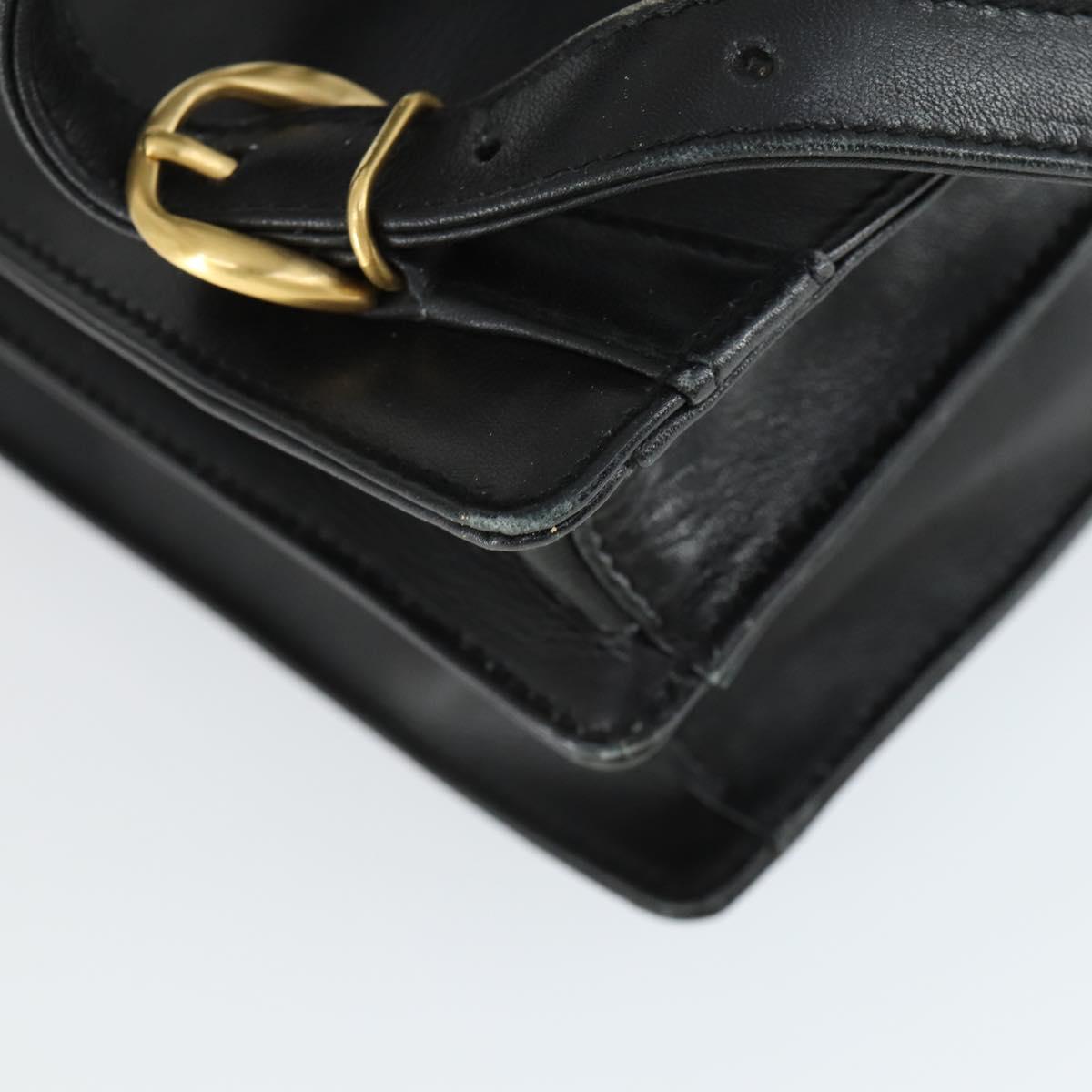 GUCCI Backpack Leather Black Gold