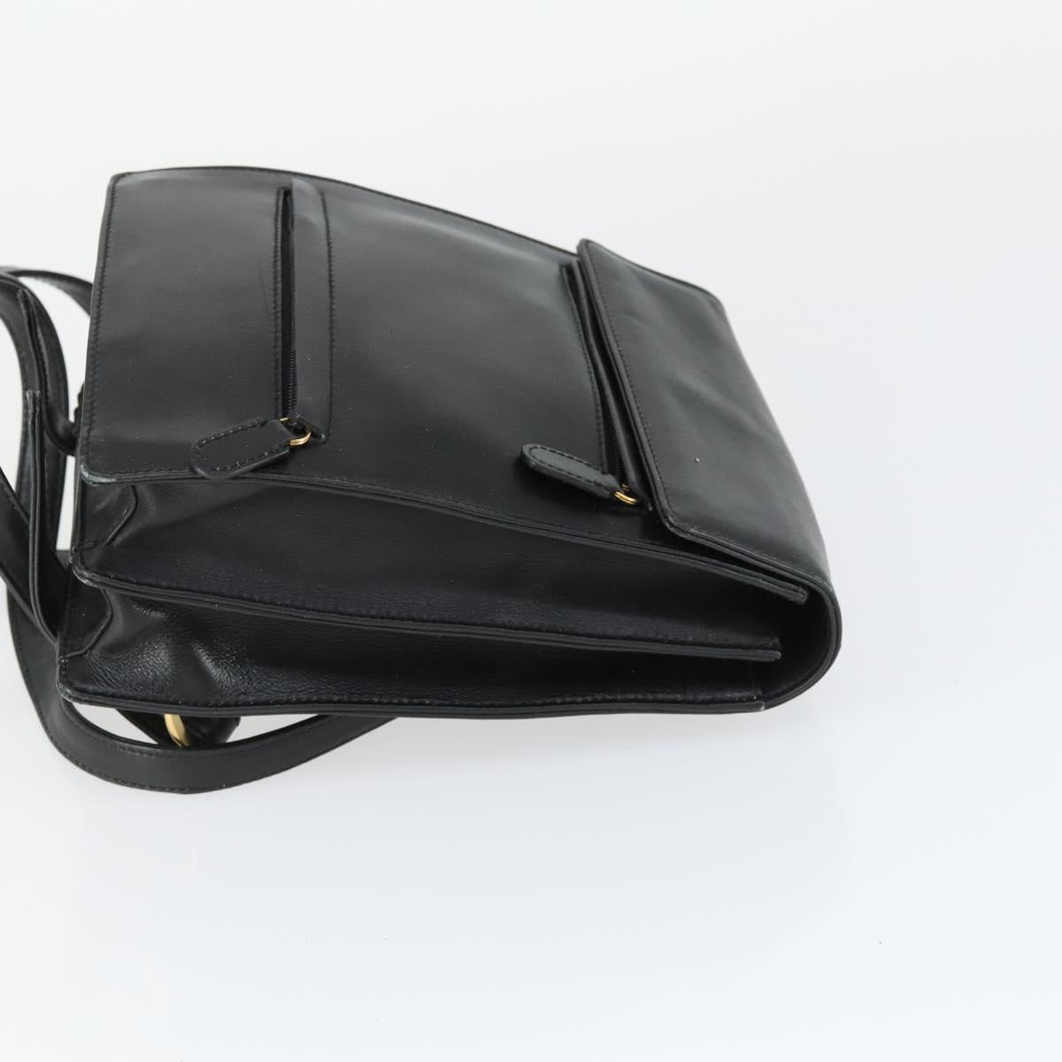 GUCCI Backpack Leather Black Gold