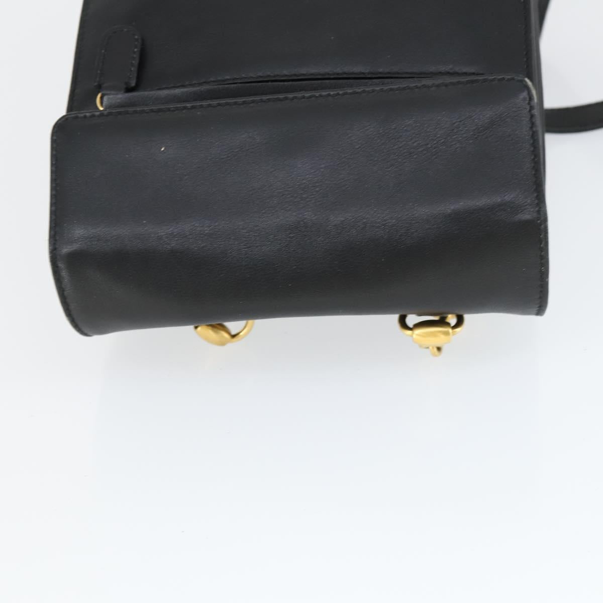 GUCCI Backpack Leather Black Gold