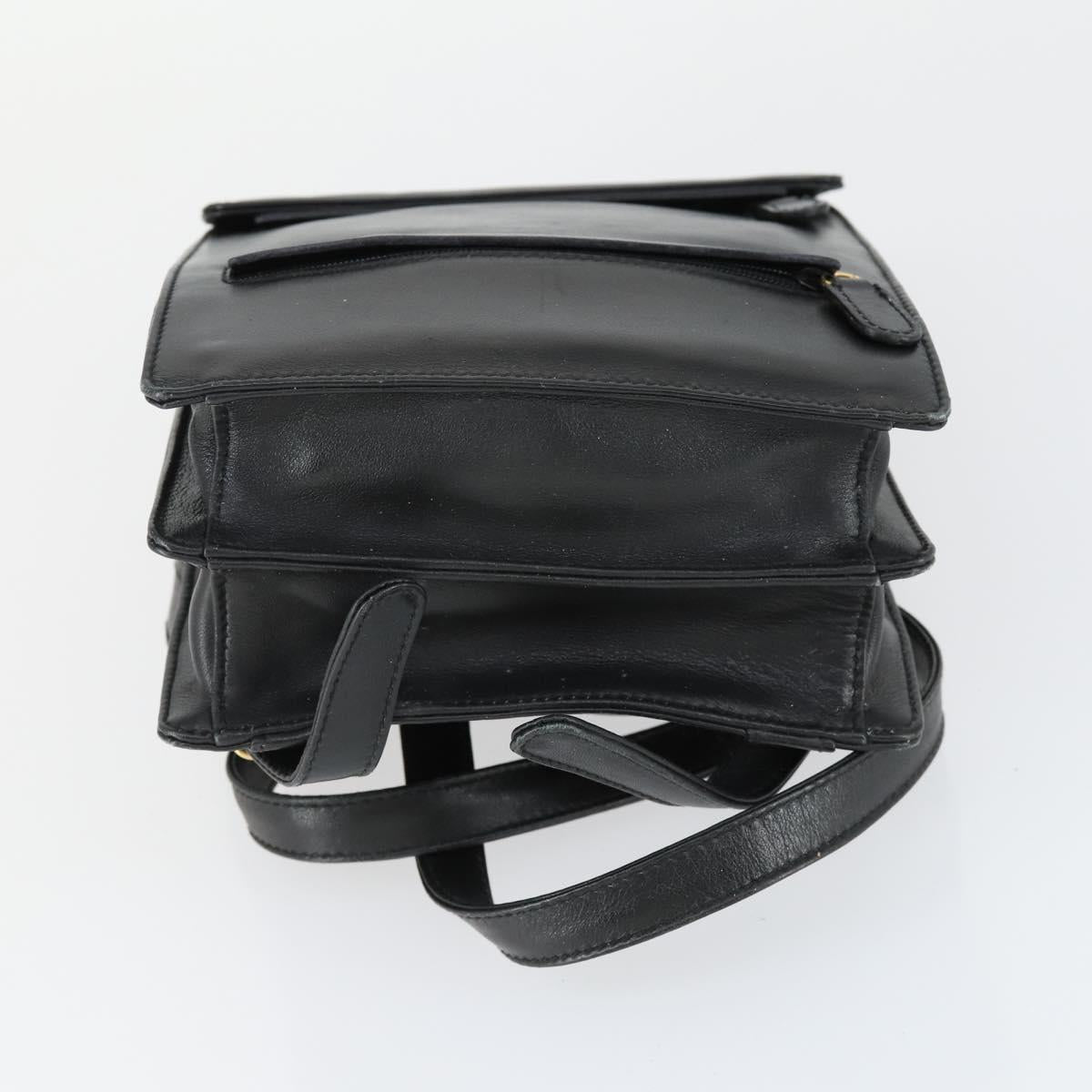 GUCCI Backpack Leather Black Gold