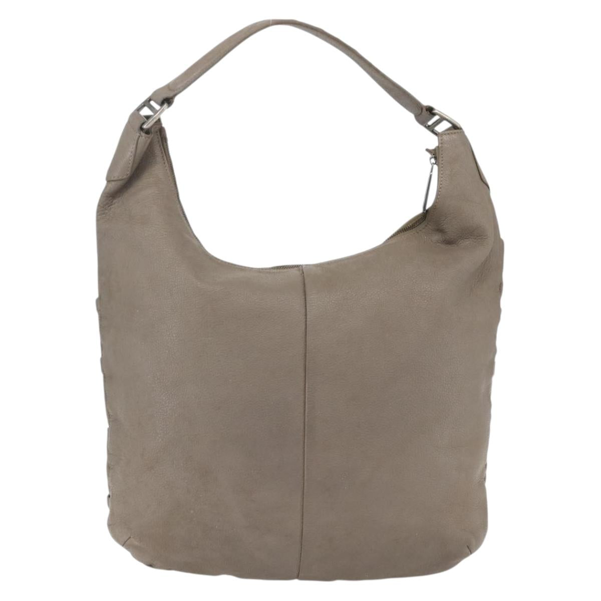 BURBERRY Shoulder Bag Leather Brown Silver