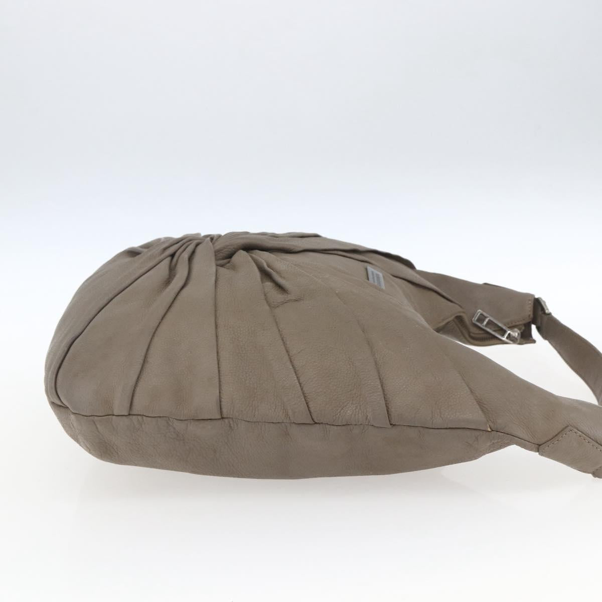 BURBERRY Shoulder Bag Leather Brown Silver