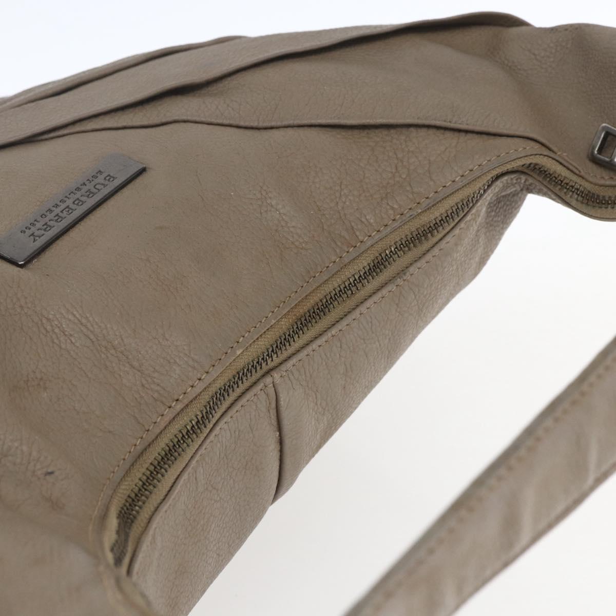 BURBERRY Shoulder Bag Leather Brown Silver