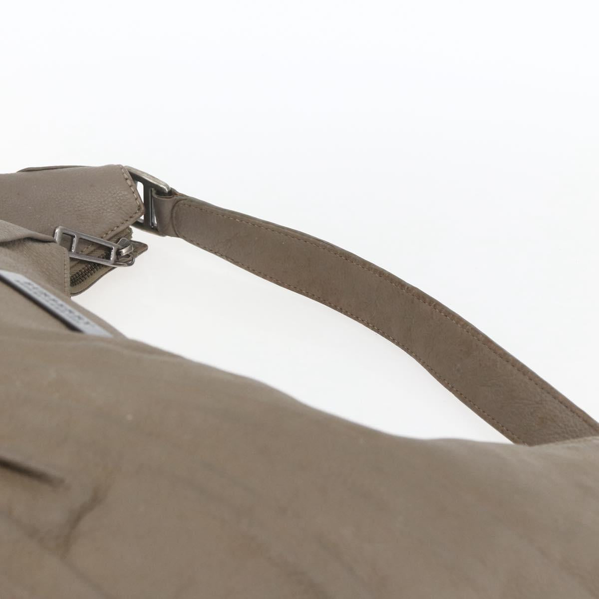 BURBERRY Shoulder Bag Leather Brown Silver