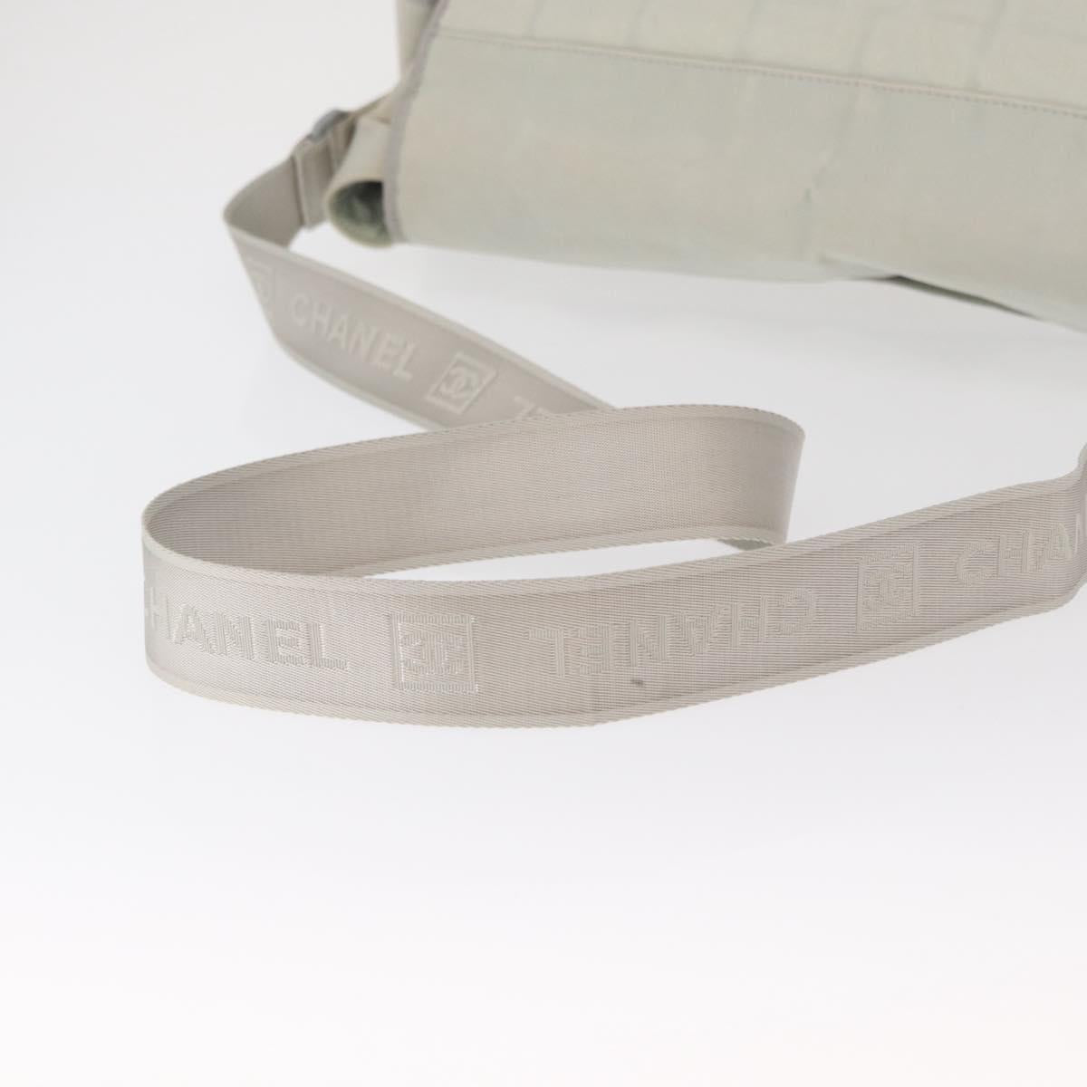 CHANEL Shoulder Bag Nylon Gray Silver CC