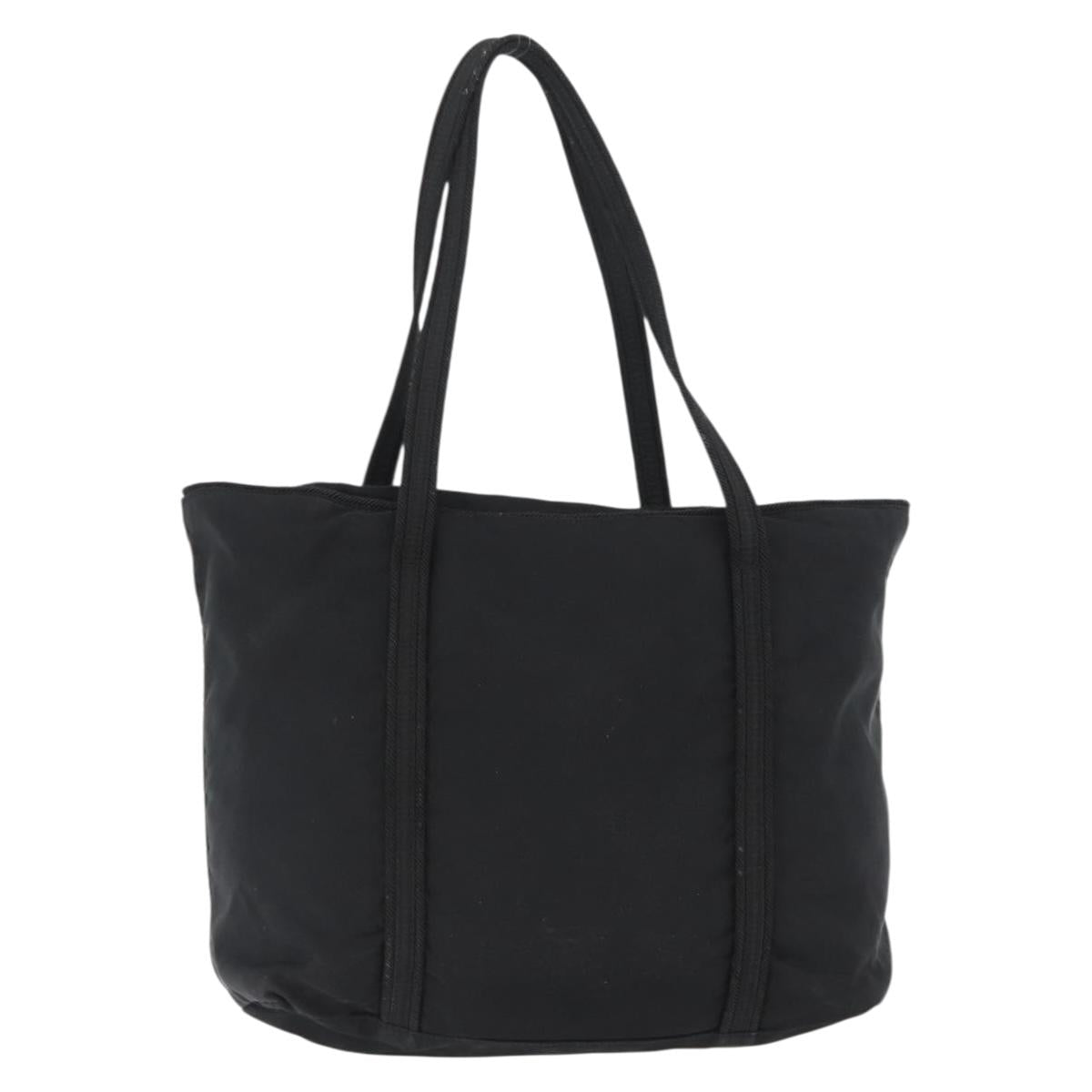 PRADA Tote Bag Nylon Black Silver