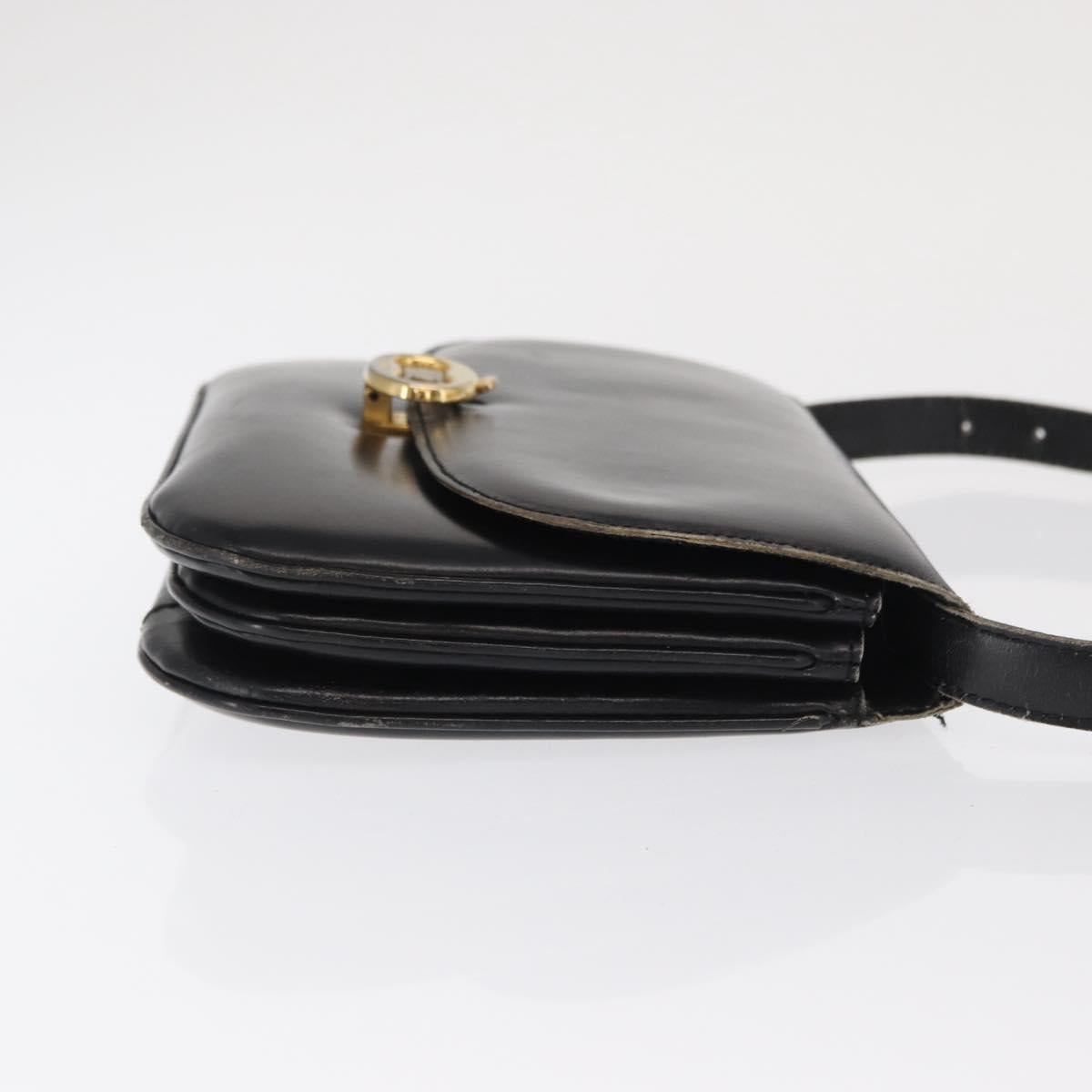 CELINE Shoulder Bag Leather Black Gold
