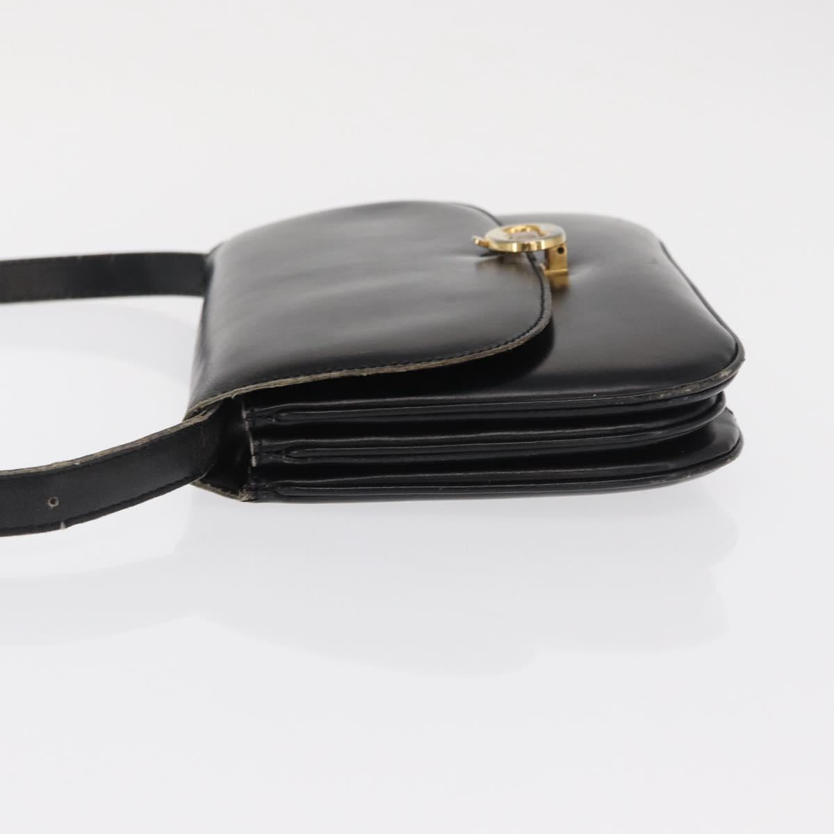 CELINE Shoulder Bag Leather Black Gold