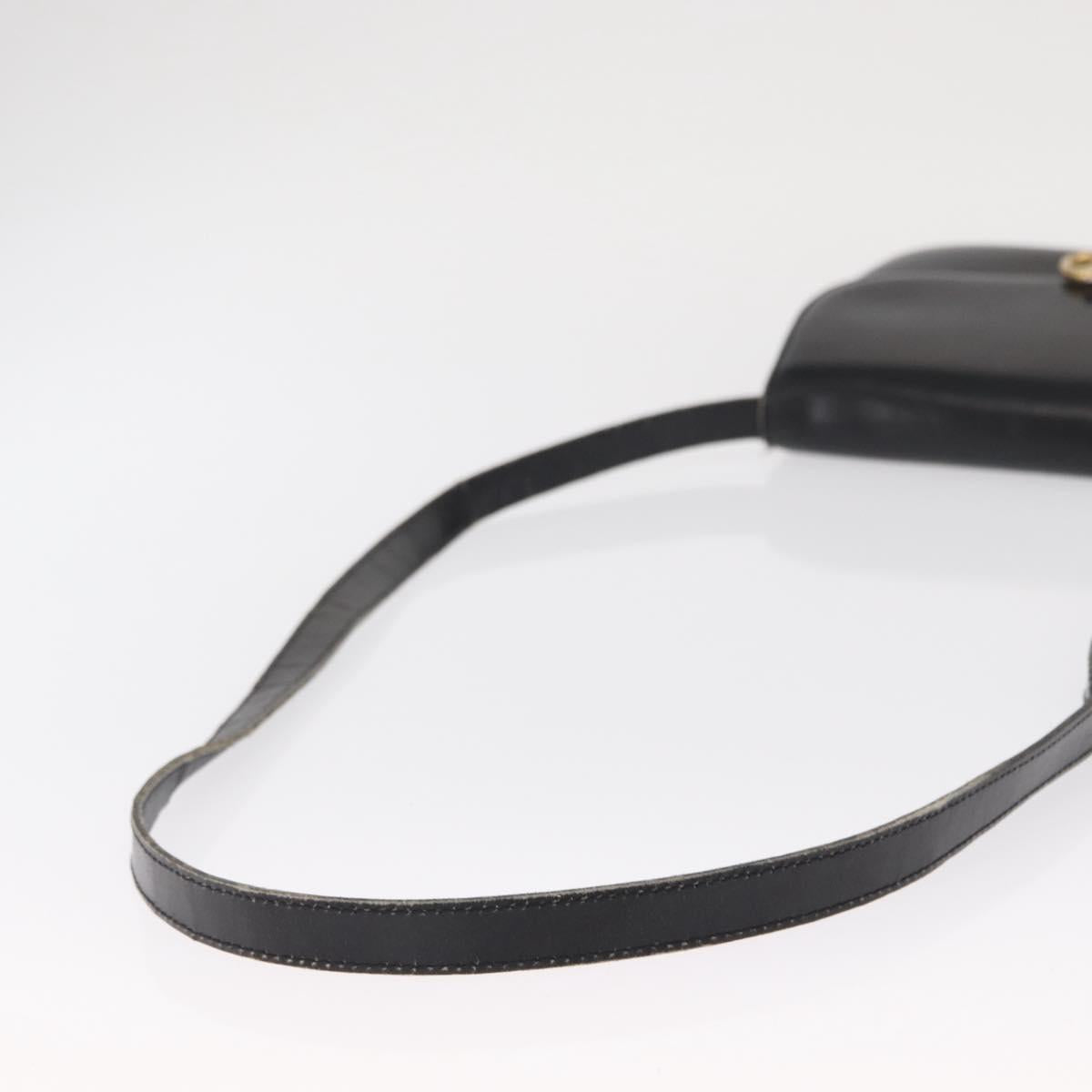 CELINE Shoulder Bag Leather Black Gold