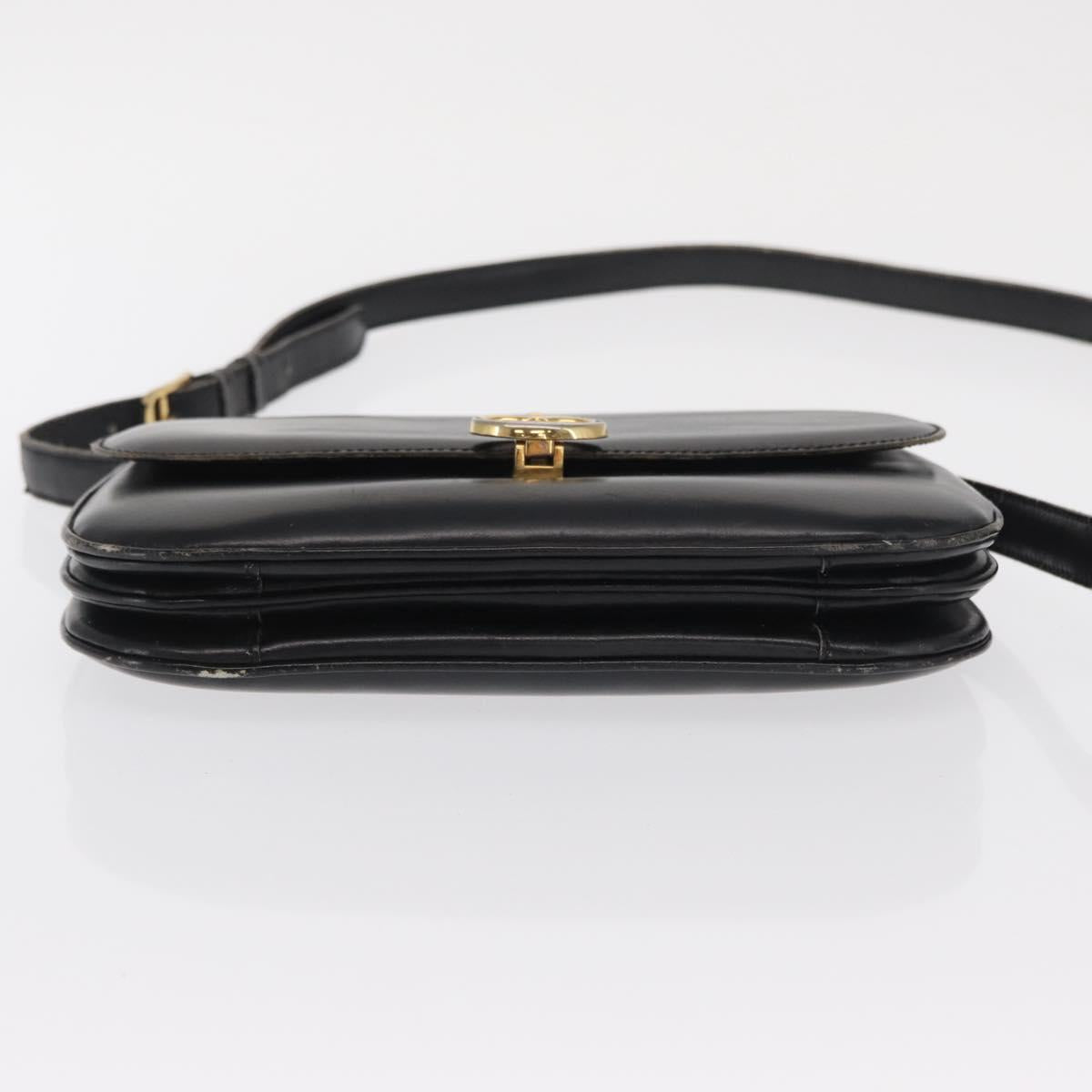 CELINE Shoulder Bag Leather Black Gold