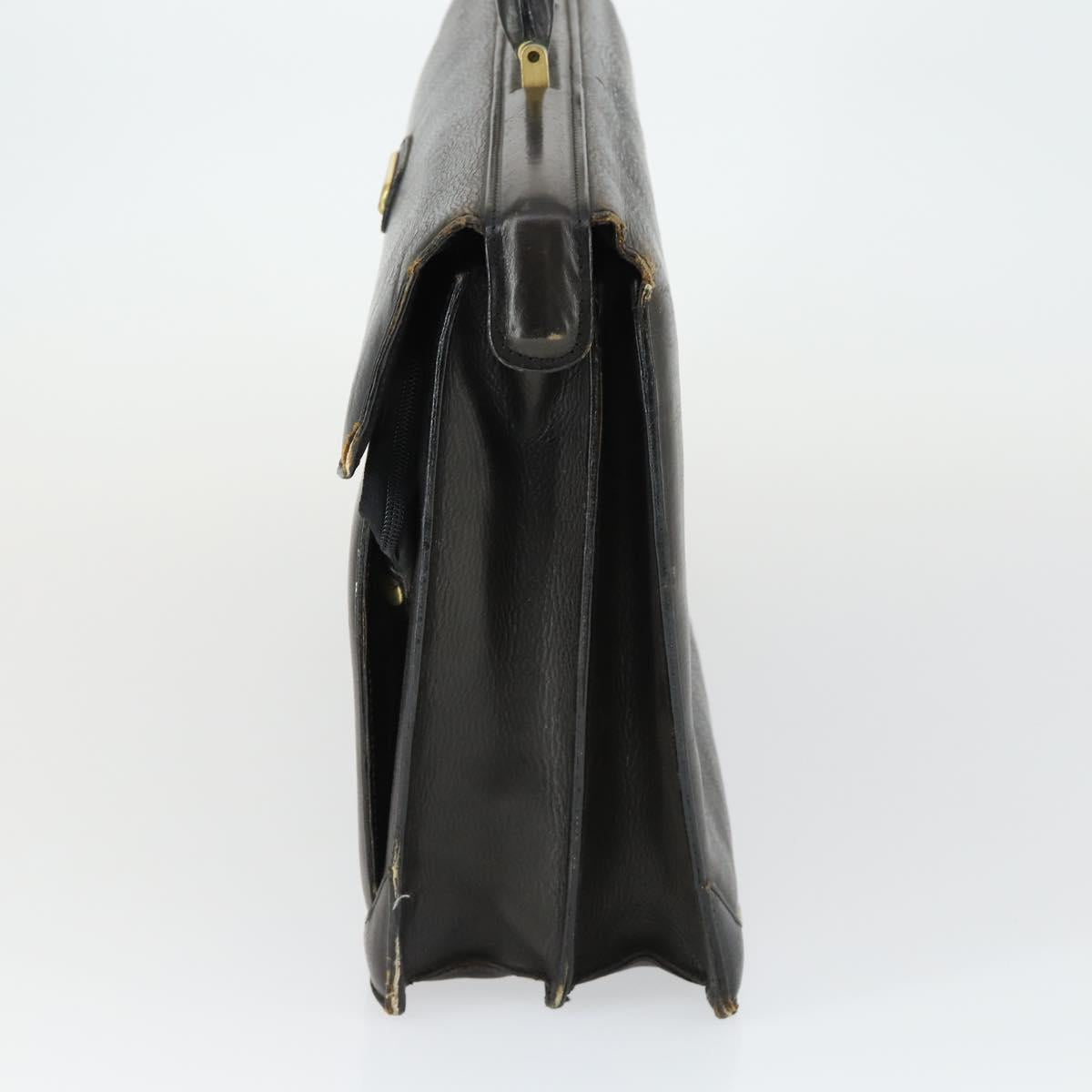 Burberrys Business Bag Leather Black Gold