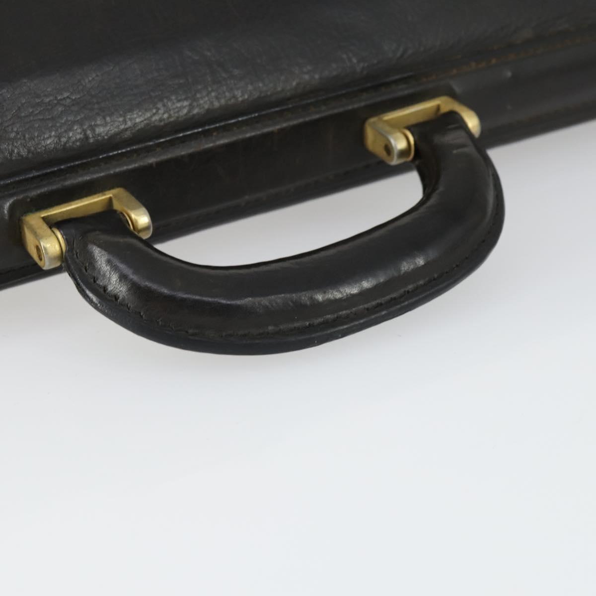 Burberrys Business Bag Leather Black Gold