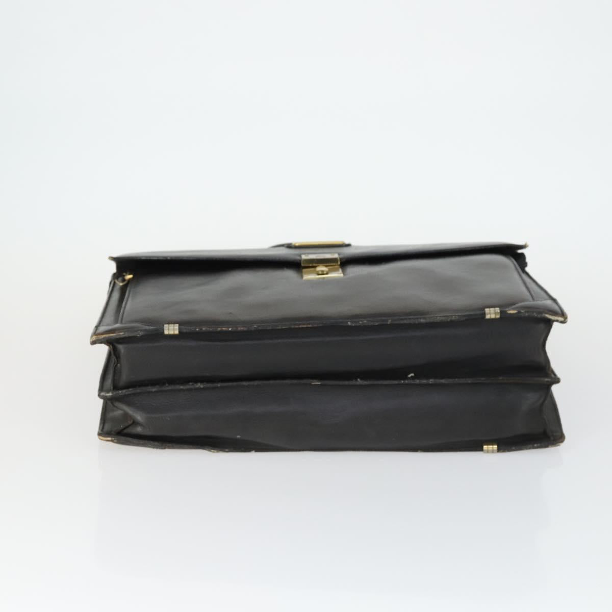 Burberrys Business Bag Leather Black Gold