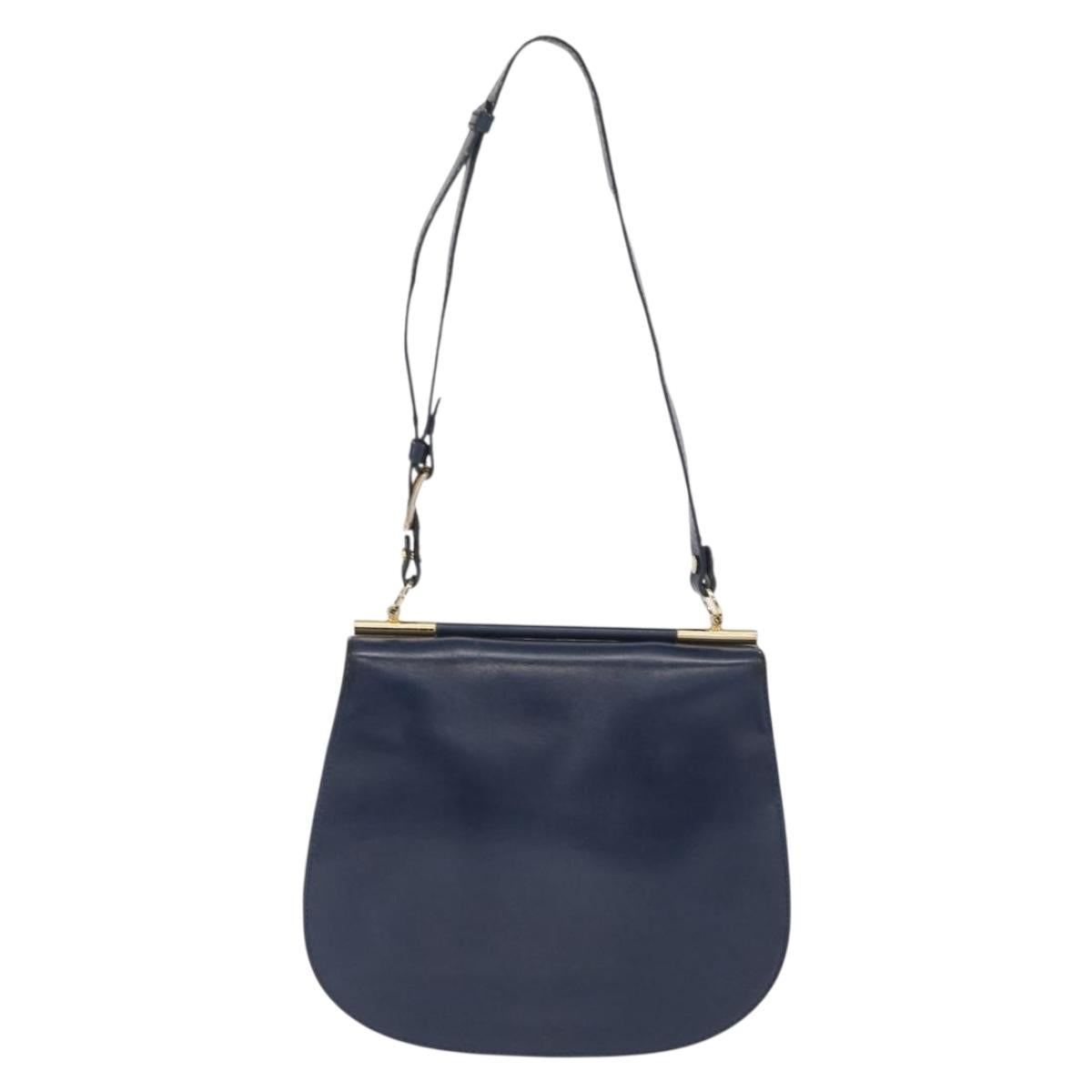 LOEWE Shoulder Bag Leather Blue