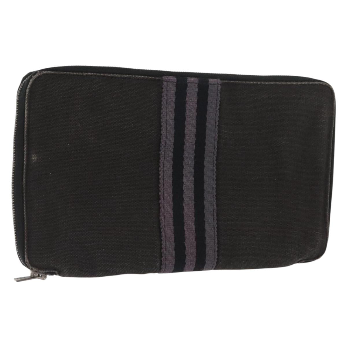 HERMES Perth GM Long Wallet Canvas Black