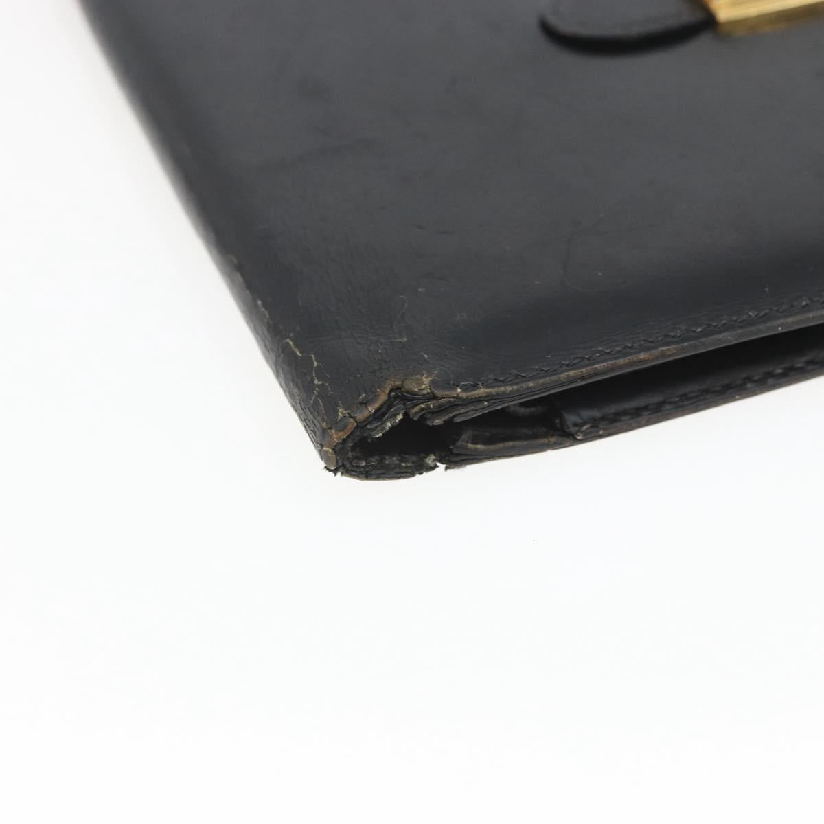 HERMES Saumur Diane Wallet Leather Black