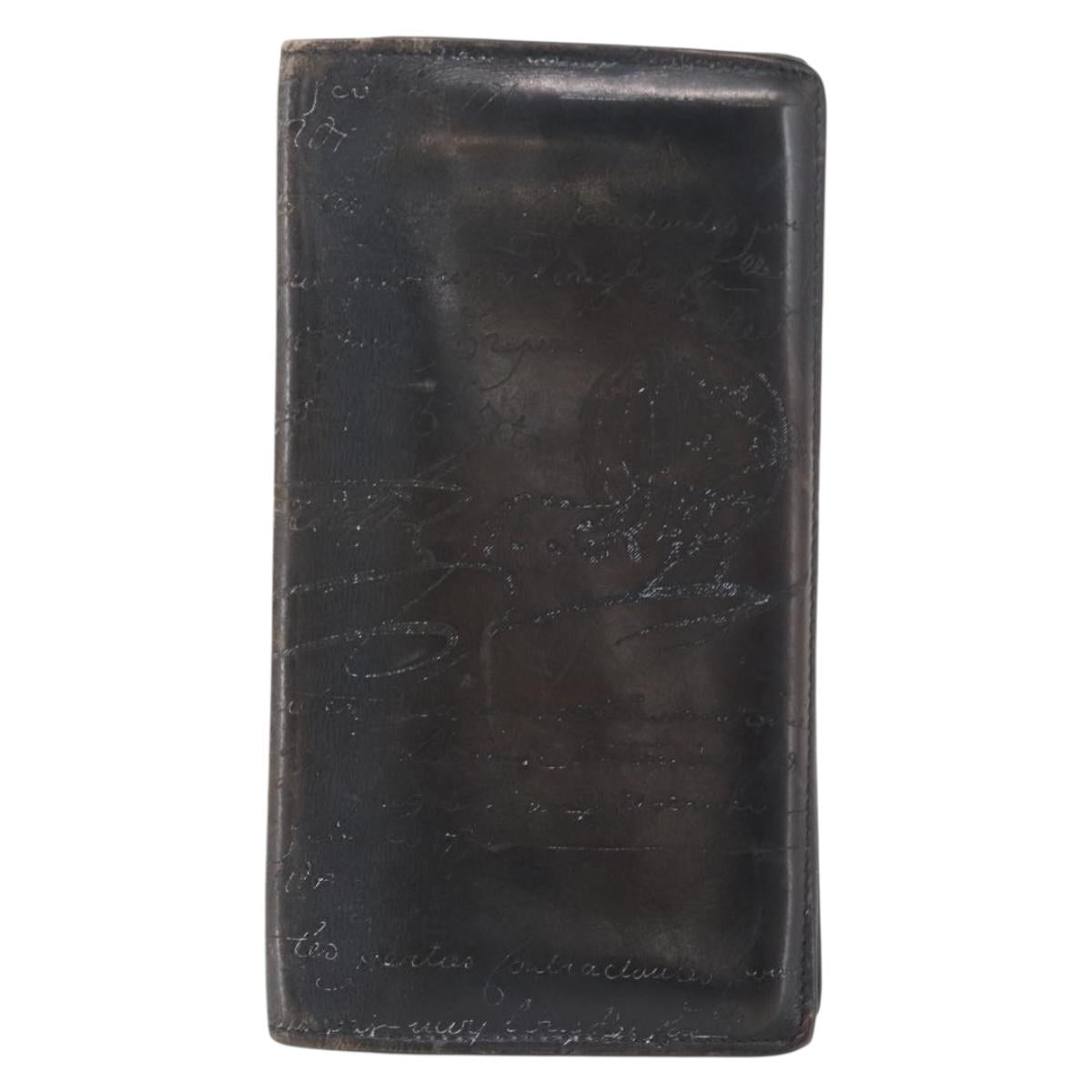 Berluti Long Wallet Leather Dark Brown